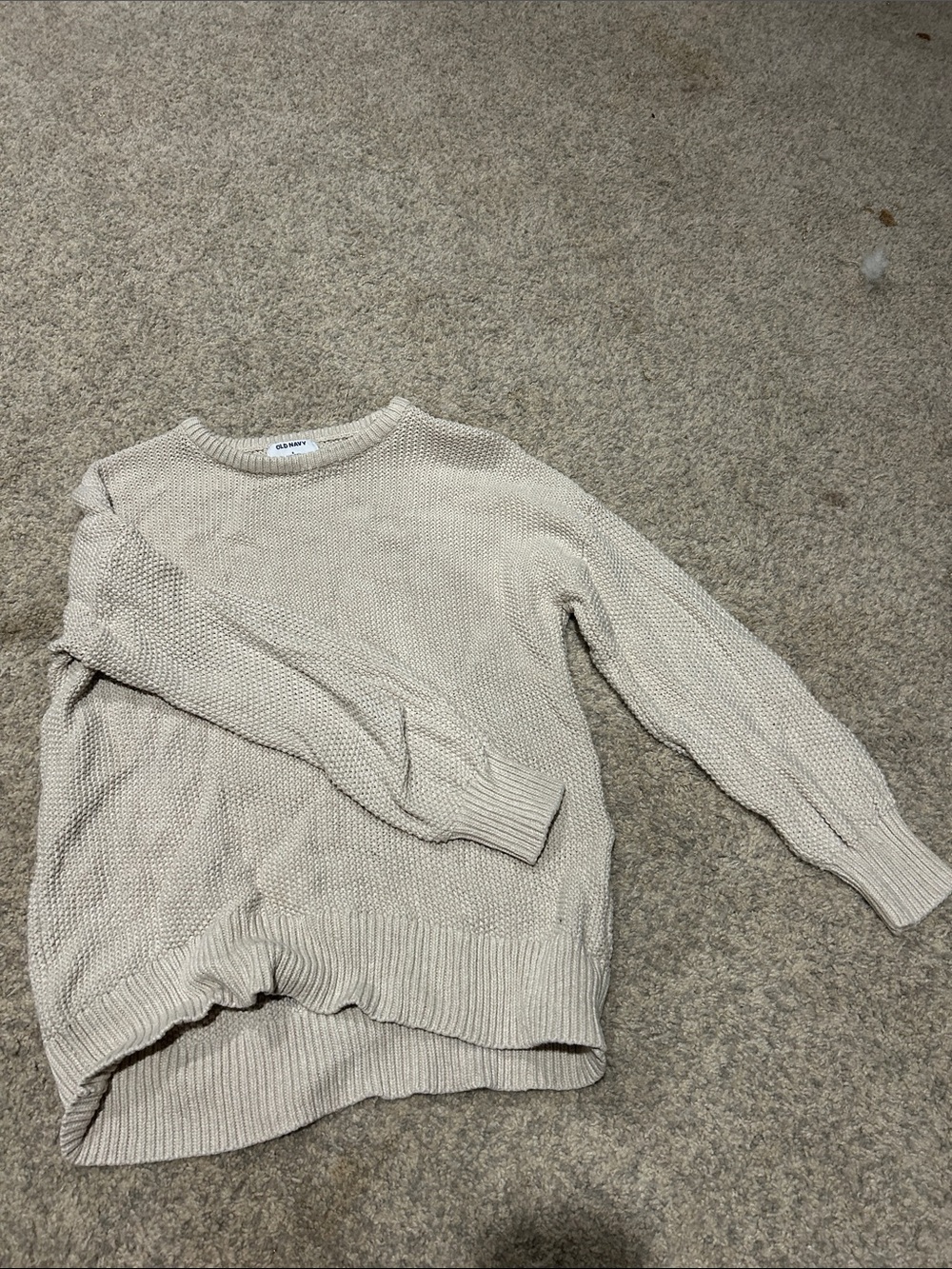 Old Navy Cream Knit Crewneck Sweater